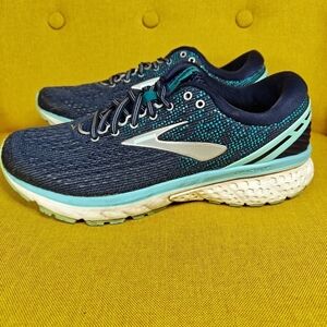 Brooks Ghost 11 Running Walk Athletic Navy/Grey/Teal Womens Shoe Size 10.5